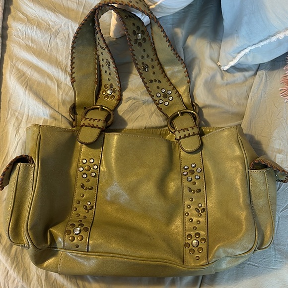 Y2K olive green Nine West leather shoulder bag - Picture 6 of 14
